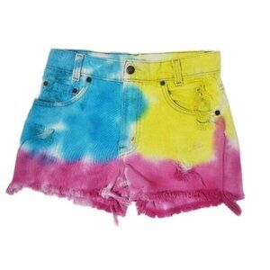 Levi's Boho Tie Dye Distressed Jean Shorts